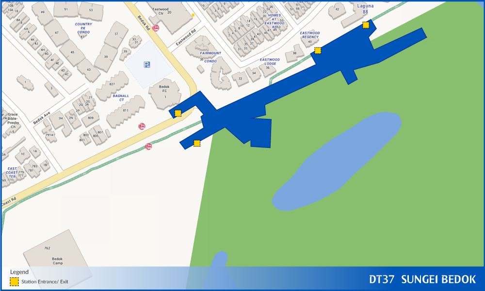 Footprint of Sungei Bedok MRT station